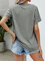 Letter Graphic Short Sleeve T-Shirt - SHE BADDY© ONLINE WOMEN FASHION & CLOTHING STORE