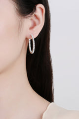 Moissanite Rhodium-Plated Hoop Earrings - SHE BADDY© ONLINE WOMEN FASHION & CLOTHING STORE