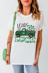 LOADS OF LUCK Graphic Round Neck Tee - SHE BADDY© ONLINE WOMEN FASHION & CLOTHING STORE