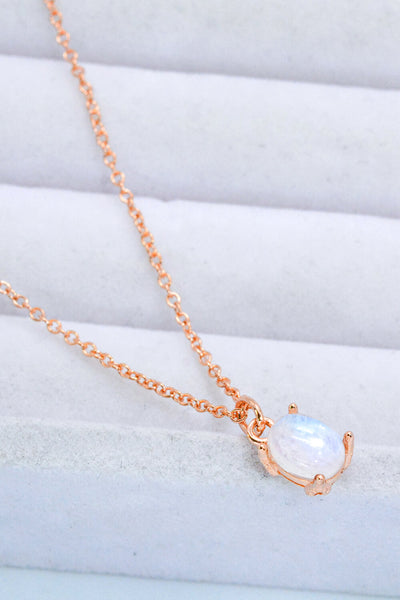 Natural 4-Prong Pendant Moonstone Necklace - SHE BADDY© ONLINE WOMEN FASHION & CLOTHING STORE