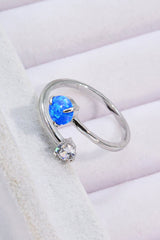 Opal and Zircon Open Ring - SHE BADDY© ONLINE WOMEN FASHION & CLOTHING STORE