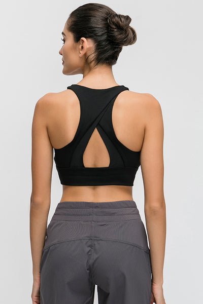 Halter Keyhole Sports Bra - SHE BADDY© ONLINE WOMEN FASHION & CLOTHING STORE