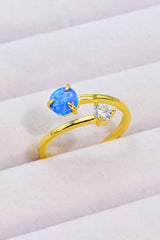 Opal and Zircon Open Ring - SHE BADDY© ONLINE WOMEN FASHION & CLOTHING STORE