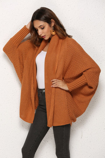 Open Front Dolman Sleeve Longline Cardigan - SHE BADDY© ONLINE WOMEN FASHION & CLOTHING STORE