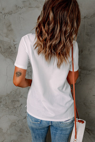 Floral Embroidery V-Neck Top - SHE BADDY© ONLINE WOMEN FASHION & CLOTHING STORE