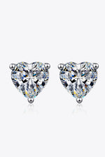 2 Carat Moissanite Heart-Shaped Stud Earrings - SHE BADDY© ONLINE WOMEN FASHION & CLOTHING STORE