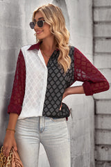 Curved Hem Button-Up Long Sleeve Shirt - SHE BADDY© ONLINE WOMEN FASHION & CLOTHING STORE