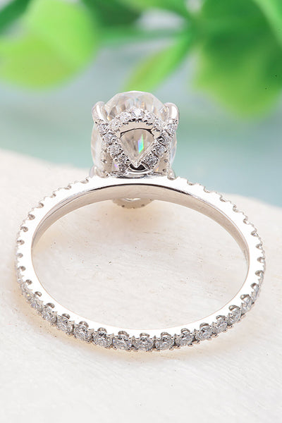 14K White Gold 2.5 Carat Moissanite 4-Prong Ring - SHE BADDY© ONLINE WOMEN FASHION & CLOTHING STORE