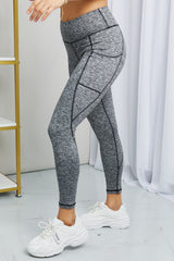Rae Mode Full Size Heathered Wide Waistband Yoga Leggings - SHE BADDY© ONLINE WOMEN FASHION & CLOTHING STORE