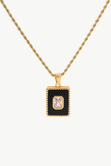 Square Pendant Twisted Chain Necklace - SHE BADDY© ONLINE WOMEN FASHION & CLOTHING STORE