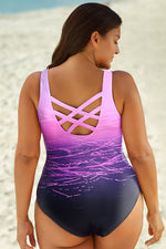 Full Size Tie-Dye Crisscross Back One-Piece Swimsuit - SHE BADDY© ONLINE WOMEN FASHION & CLOTHING STORE