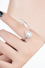 925 Sterling Silver Teardrop Moissanite Ring - SHE BADDY© ONLINE WOMEN FASHION & CLOTHING STORE