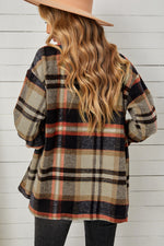 Plaid Pocketed Button Down Shacket - SHE BADDY© ONLINE WOMEN FASHION & CLOTHING STORE