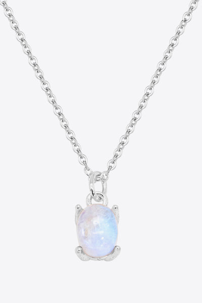 Natural 4-Prong Pendant Moonstone Necklace - SHE BADDY© ONLINE WOMEN FASHION & CLOTHING STORE