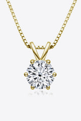 925 Sterling Silver 1 Carat Moissanite Pendant Necklace - SHE BADDY© ONLINE WOMEN FASHION & CLOTHING STORE