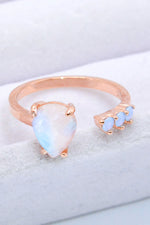 18K Rose Gold-Plated Moonstone Open Ring - SHE BADDY© ONLINE WOMEN FASHION & CLOTHING STORE