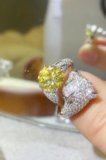2 Carat Yellow Moissanite Animal Bypass Ring - SHE BADDY© ONLINE WOMEN FASHION & CLOTHING STORE