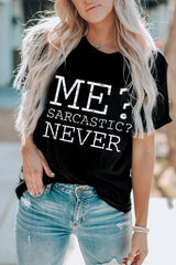 Letter Graphic Round Neck T-Shirt - SHE BADDY© ONLINE WOMEN FASHION & CLOTHING STORE