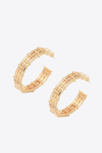 18K Gold-Plated Alloy C-Hoop Earrings - SHE BADDY© ONLINE WOMEN FASHION & CLOTHING STORE