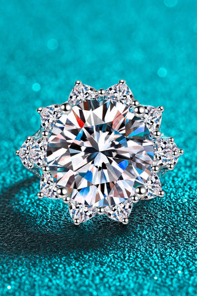 10 Carat Moissanite Flower-Shaped Ring - SHE BADDY© ONLINE WOMEN FASHION & CLOTHING STORE