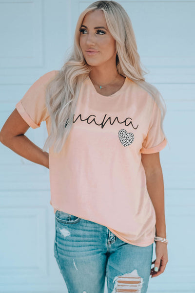 MAMA Heart Graphic Tee Shirt - SHE BADDY© ONLINE WOMEN FASHION & CLOTHING STORE