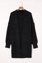 Heathered Open Front Longline Cardigan - SHE BADDY© ONLINE WOMEN FASHION & CLOTHING STORE