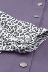Leopard Contrast Denim Top - SHE BADDY© ONLINE WOMEN FASHION & CLOTHING STORE