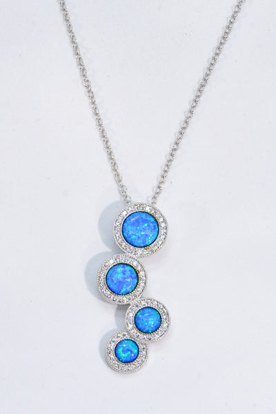 Opal Round Pendant Chain-Link Necklace - SHE BADDY© ONLINE WOMEN FASHION & CLOTHING STORE