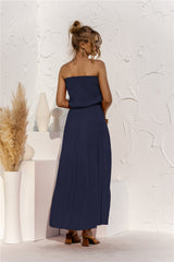 Strapless Tie Waist Tiered Maxi Dress - SHE BADDY© ONLINE WOMEN FASHION & CLOTHING STORE