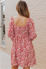Animal Print Square Neck Balloon Sleeve Dress - SHE BADDY© ONLINE WOMEN FASHION & CLOTHING STORE