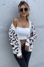 Animal Print Button Front Sweater Cardigan - SHE BADDY© ONLINE WOMEN FASHION & CLOTHING STORE