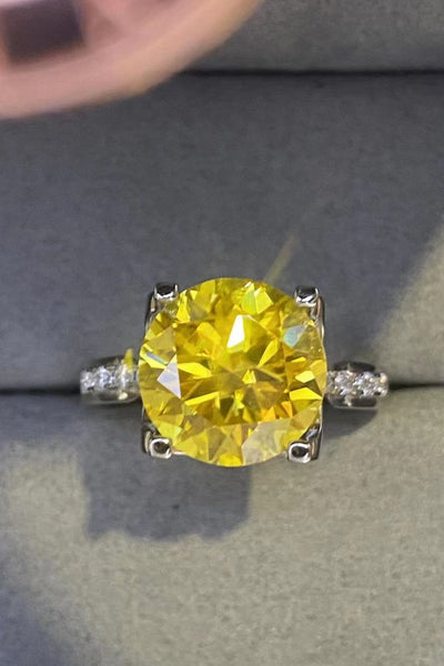 5 Carat Moissanite 925 Sterling Silver Ring in Banana Yellow - SHE BADDY© ONLINE WOMEN FASHION & CLOTHING STORE