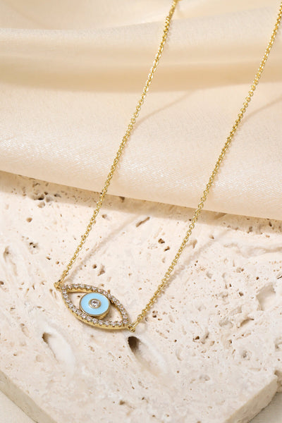 Evil Eye Pendant Gold Plated Chain Necklace - SHE BADDY© ONLINE WOMEN FASHION & CLOTHING STORE