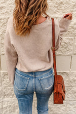Button Down V-Neck Cropped Cardigan - SHE BADDY© ONLINE WOMEN FASHION & CLOTHING STORE