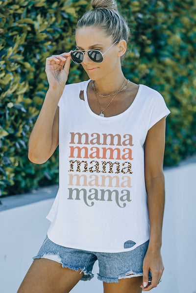 MAMA Graphic Cutout Tee - SHE BADDY© ONLINE WOMEN FASHION & CLOTHING STORE