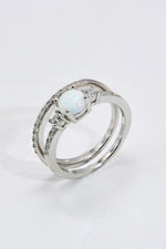 925 Sterling Silver Opal Split Shank Ring - SHE BADDY© ONLINE WOMEN FASHION & CLOTHING STORE