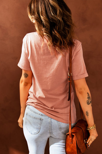 Just For You Cuffed Sleeve T-Shirt - SHE BADDY© ONLINE WOMEN FASHION & CLOTHING STORE