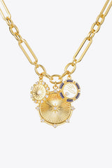 Zircon Sun Pendant Chunky Chain Necklace - SHE BADDY© ONLINE WOMEN FASHION & CLOTHING STORE