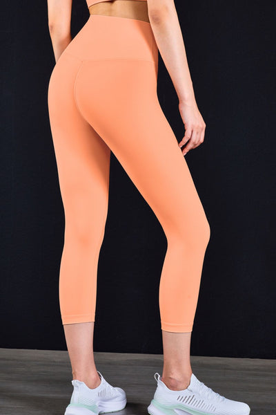 Feel Like Skin Elastic Waistband Cropped Yoga Leggings - SHE BADDY© ONLINE WOMEN FASHION & CLOTHING STORE