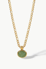 Inlaid Stone Round Pendant Chain Necklace - SHE BADDY© ONLINE WOMEN FASHION & CLOTHING STORE