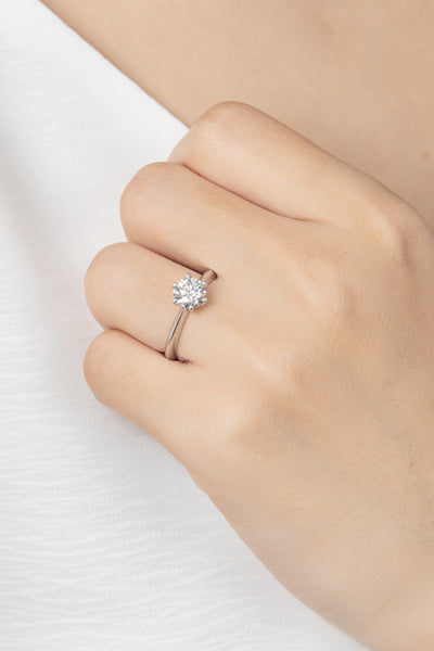 Wonderful Life 1 Carat Moissanite Platinum-Plated Ring - SHE BADDY© ONLINE WOMEN FASHION & CLOTHING STORE