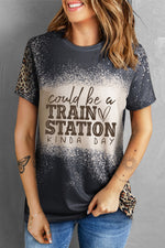 Slogan Graphic Leopard Tee Shirt - SHE BADDY© ONLINE WOMEN FASHION & CLOTHING STORE