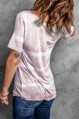 Tie-Dye Henley T-Shirt - SHE BADDY© ONLINE WOMEN FASHION & CLOTHING STORE