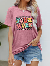 Letter Graphic Short Sleeve T-Shirt - SHE BADDY© ONLINE WOMEN FASHION & CLOTHING STORE