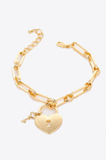 Heart Lock Charm Chain Bracelet - SHE BADDY© ONLINE WOMEN FASHION & CLOTHING STORE