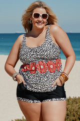 Plus Size Mixed Print Tankini Set with Pockets - SHE BADDY© ONLINE WOMEN FASHION & CLOTHING STORE