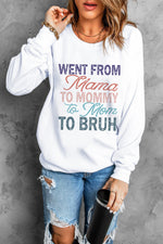 Letter Graphic Round Neck Sweatshirt cf - SHE BADDY© ONLINE WOMEN FASHION & CLOTHING STORE