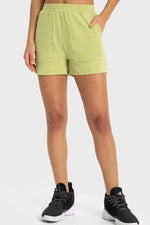 Elastic Waist Sports Shorts with Pockets - SHE BADDY© ONLINE WOMEN FASHION & CLOTHING STORE