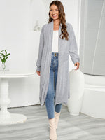 Open Front Long Sleeve Duster Cardigan - SHE BADDY© ONLINE WOMEN FASHION & CLOTHING STORE