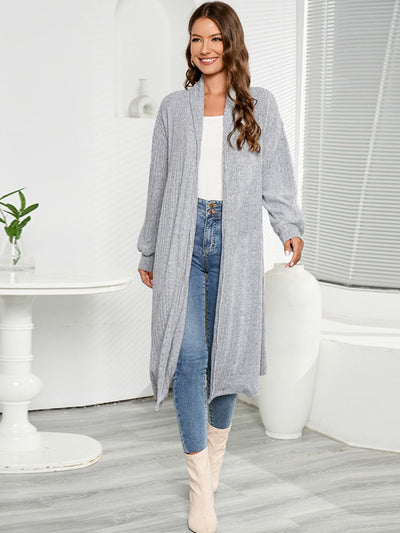 Open Front Long Sleeve Duster Cardigan - SHE BADDY© ONLINE WOMEN FASHION & CLOTHING STORE